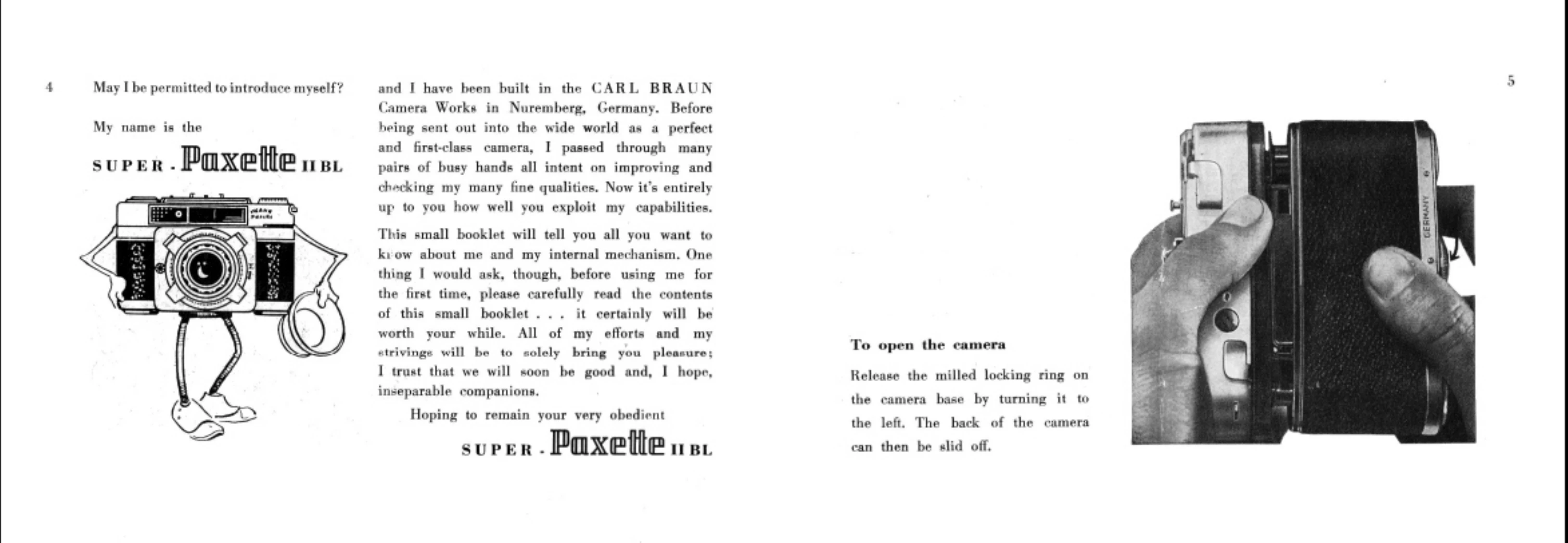 Manual for SUPER Paxette II BL