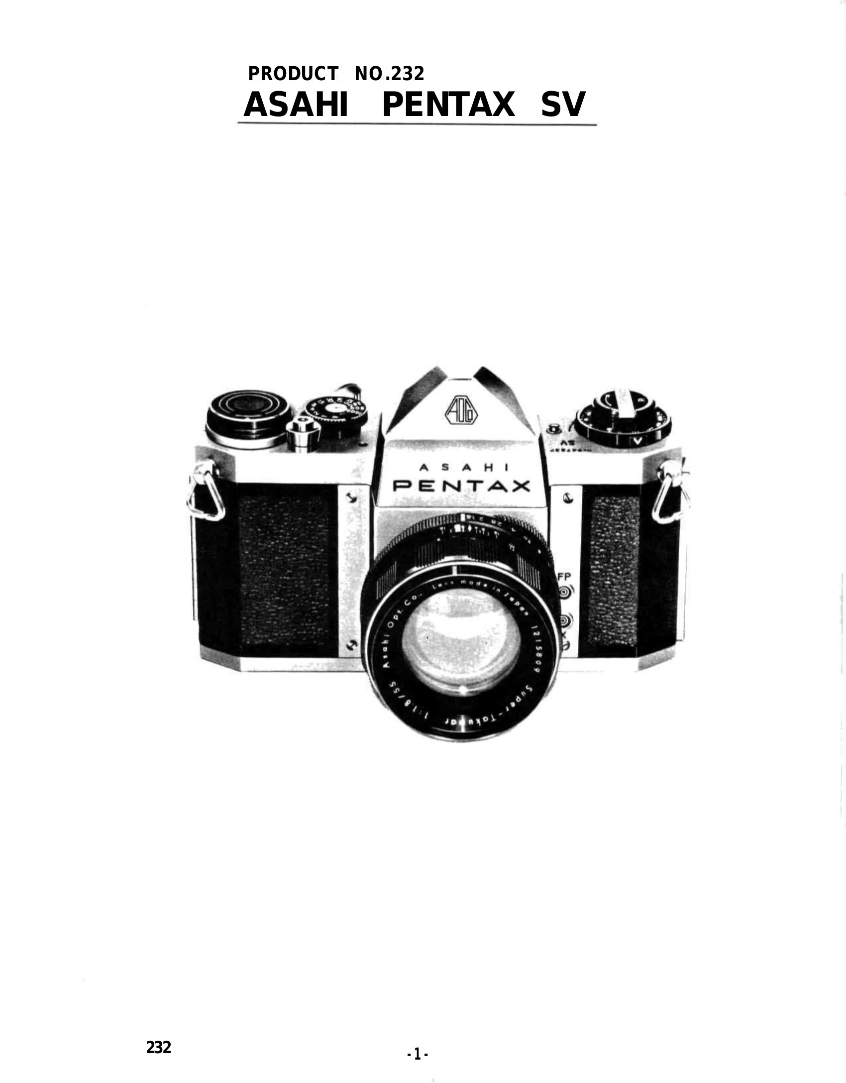 Manual for PENTAX SV