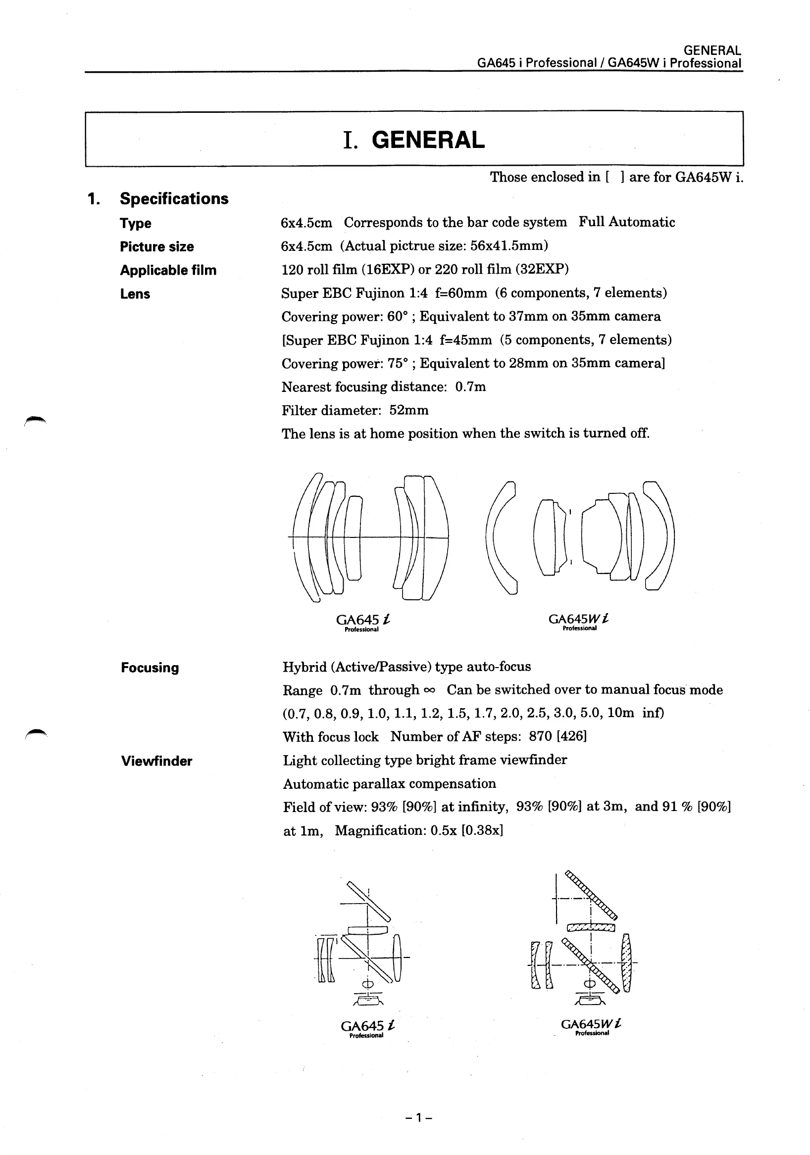 Manual for GA645i / GA645W i