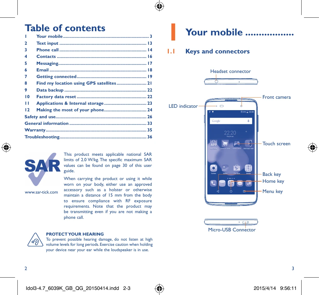 Manual for idol3