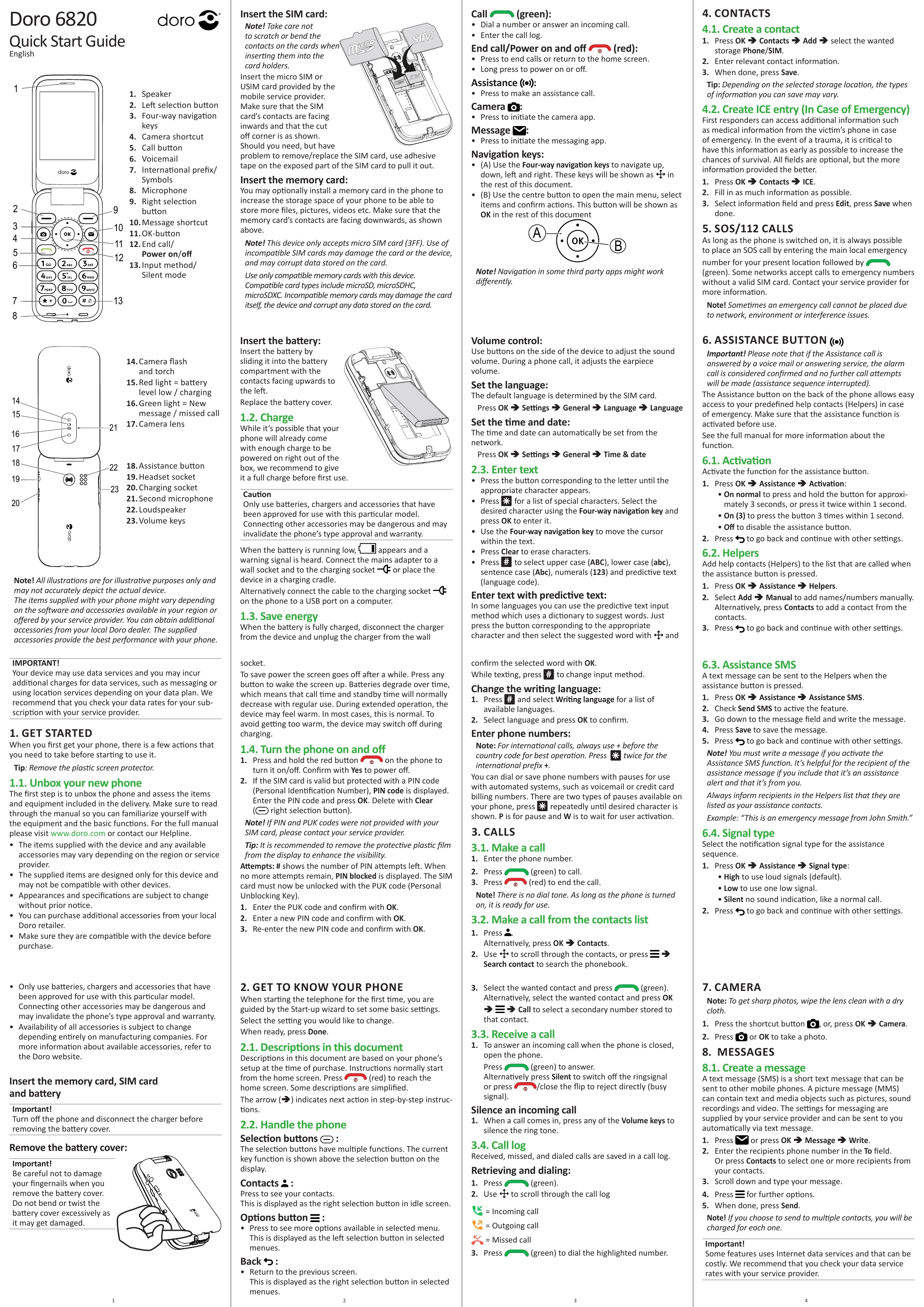 Manual for Doro 6820