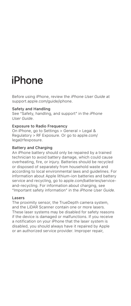 Safety/Compliance for iPhone