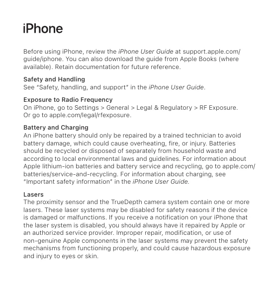 Safety/Compliance for iPhone