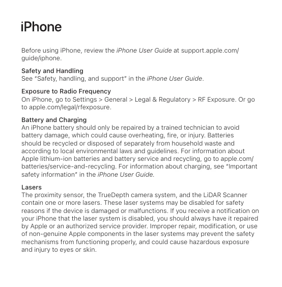 Safety/Compliance for iPhone