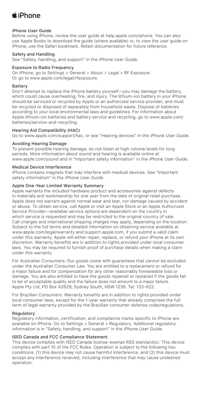 Safety/Compliance for iPhone