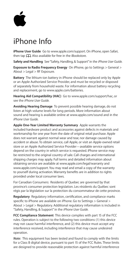 Safety/Compliance for iPhone