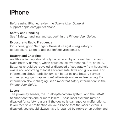 Safety/Compliance for iPhone