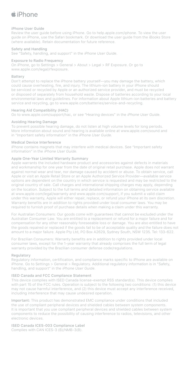 Safety/Compliance for iPhone