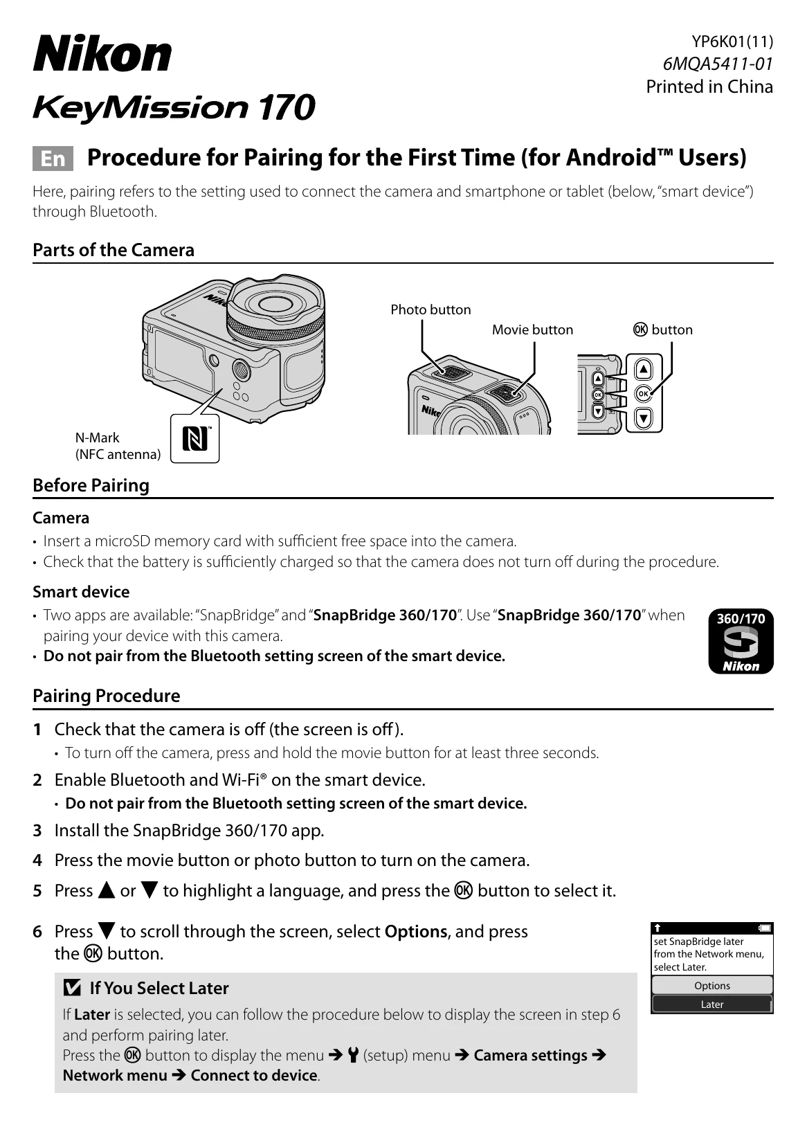 Quick Start Guide for KeyMission 170