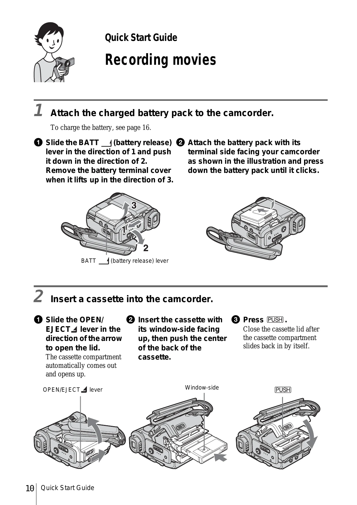 Quick Start Guide for DCR-PC350