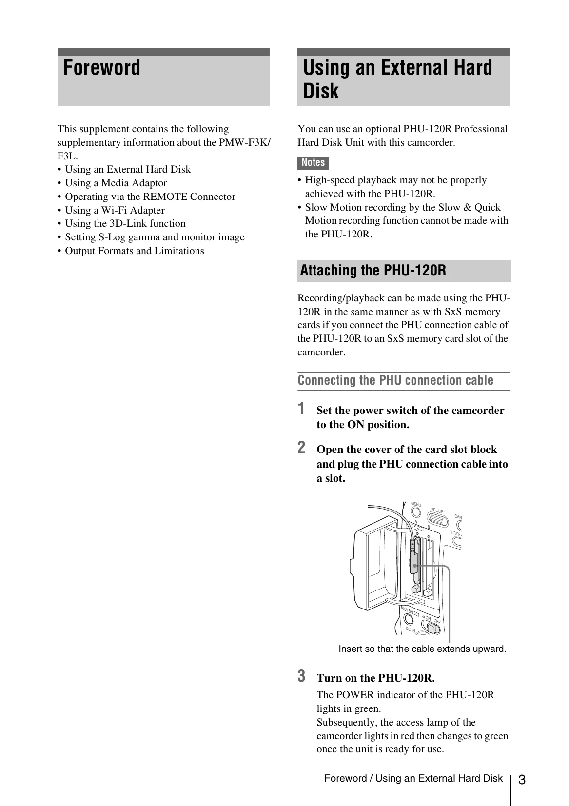 Manual for PMW-F3K