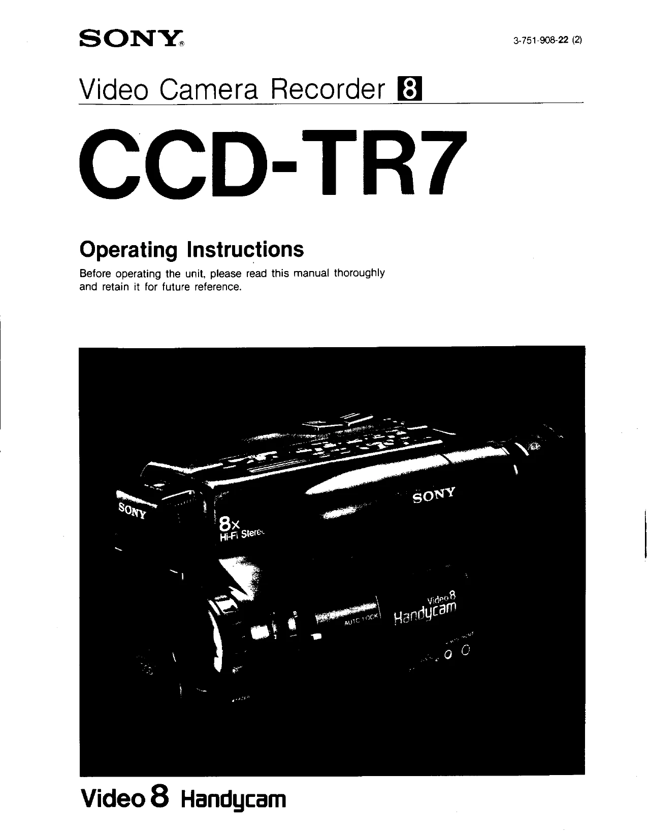 Manual for CCD-TR7