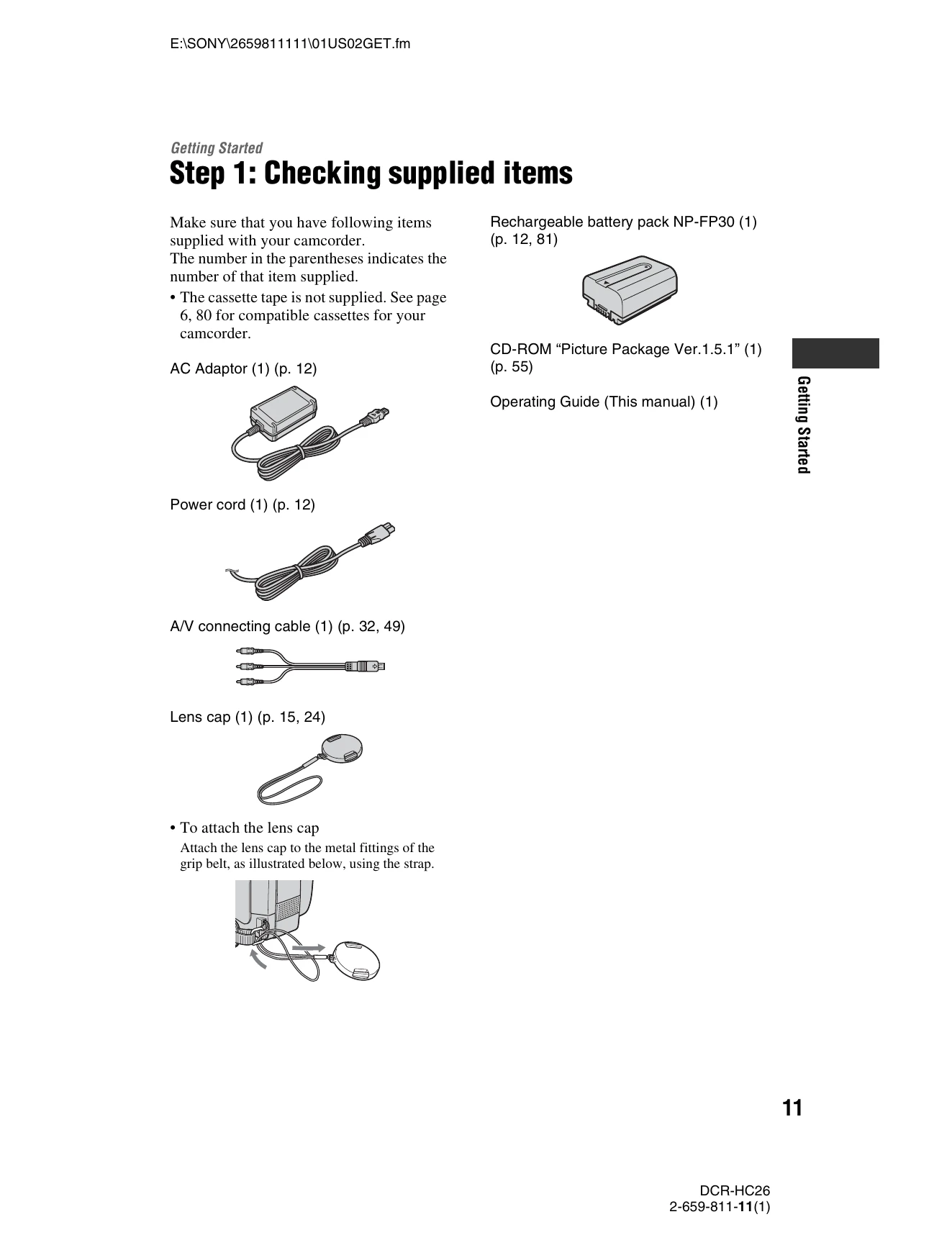 Manual for DCR-HC26