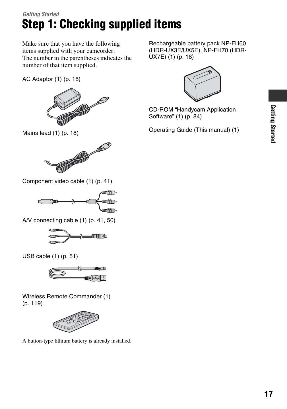 Manual for HDR-UX7E