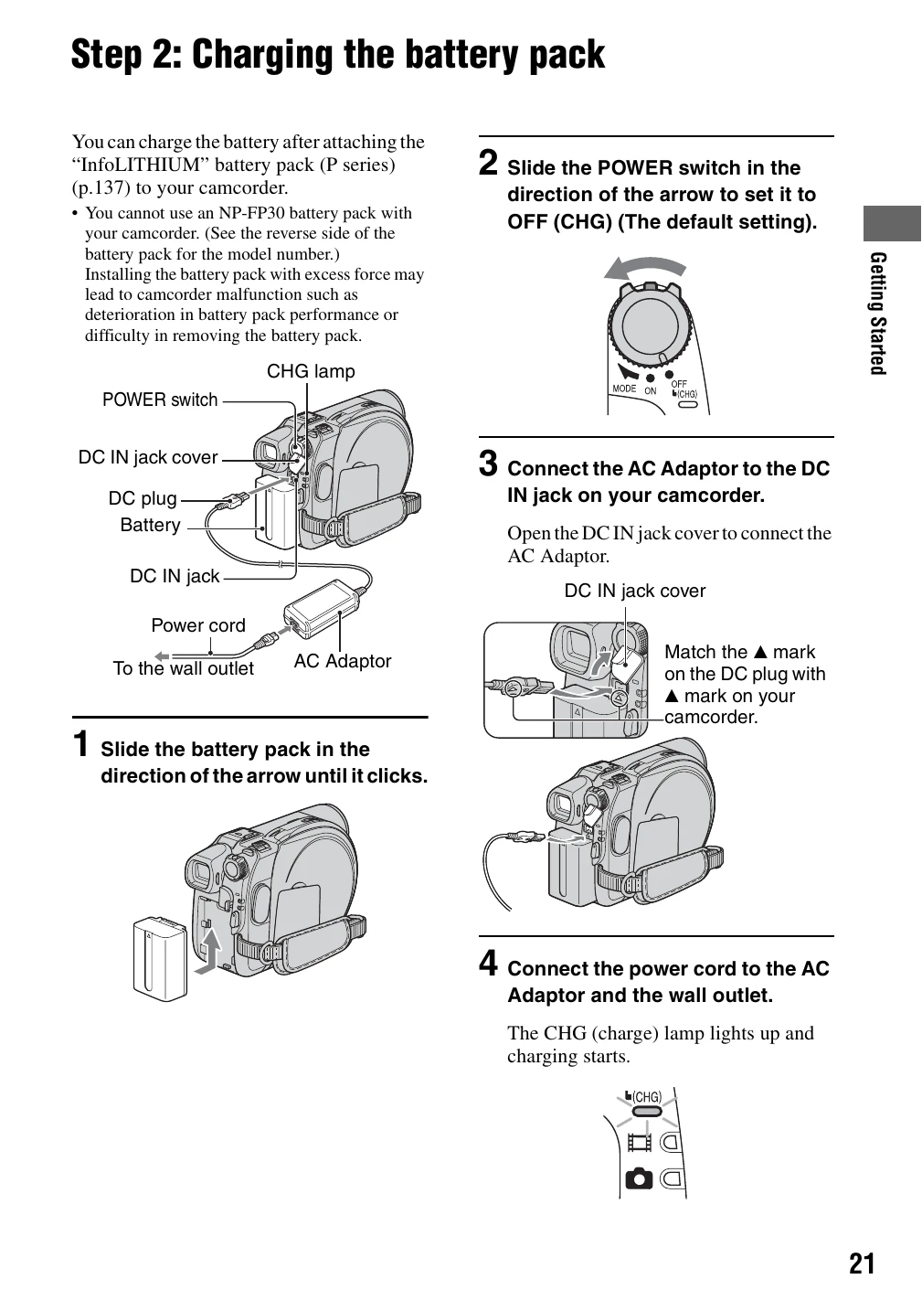 Manual for DCR-DVD105/DVD205/DVD305/DVD605/DVD705/DVD755