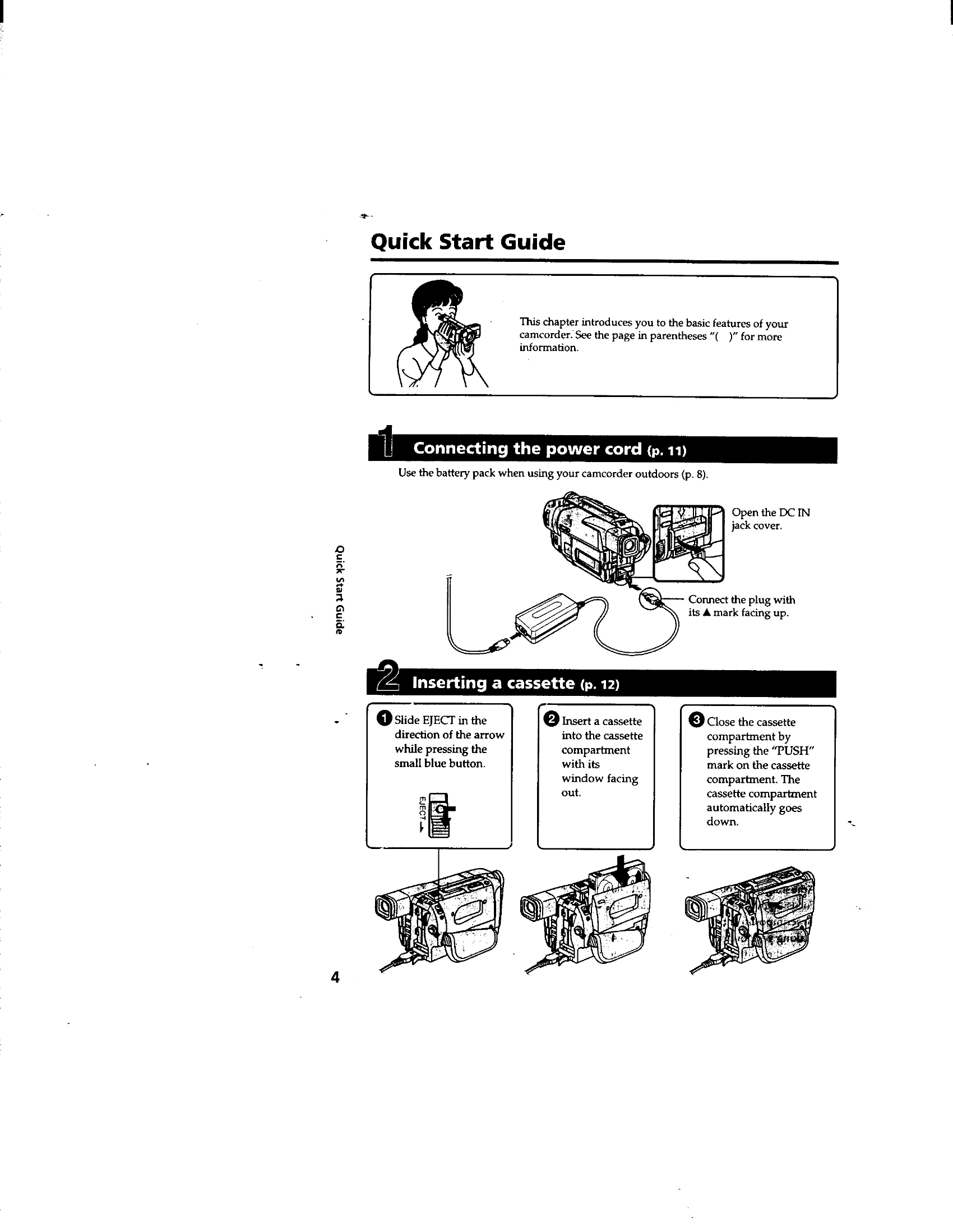 Quick Start Guide for CCD-TRV63/TRV66 Hi8