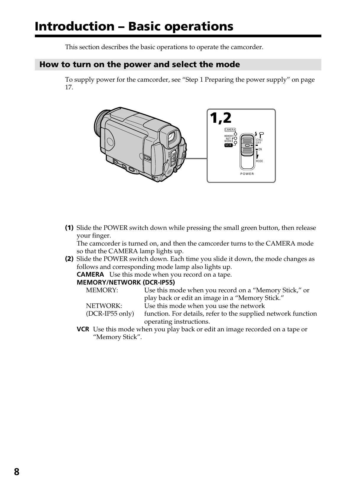 Manual for DCR-IP45/IP55