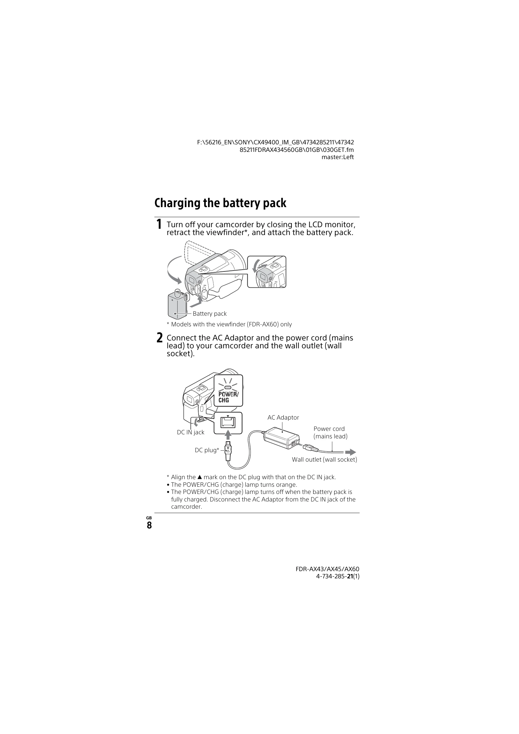 Manual for FDR-AX43/AX45/AX60