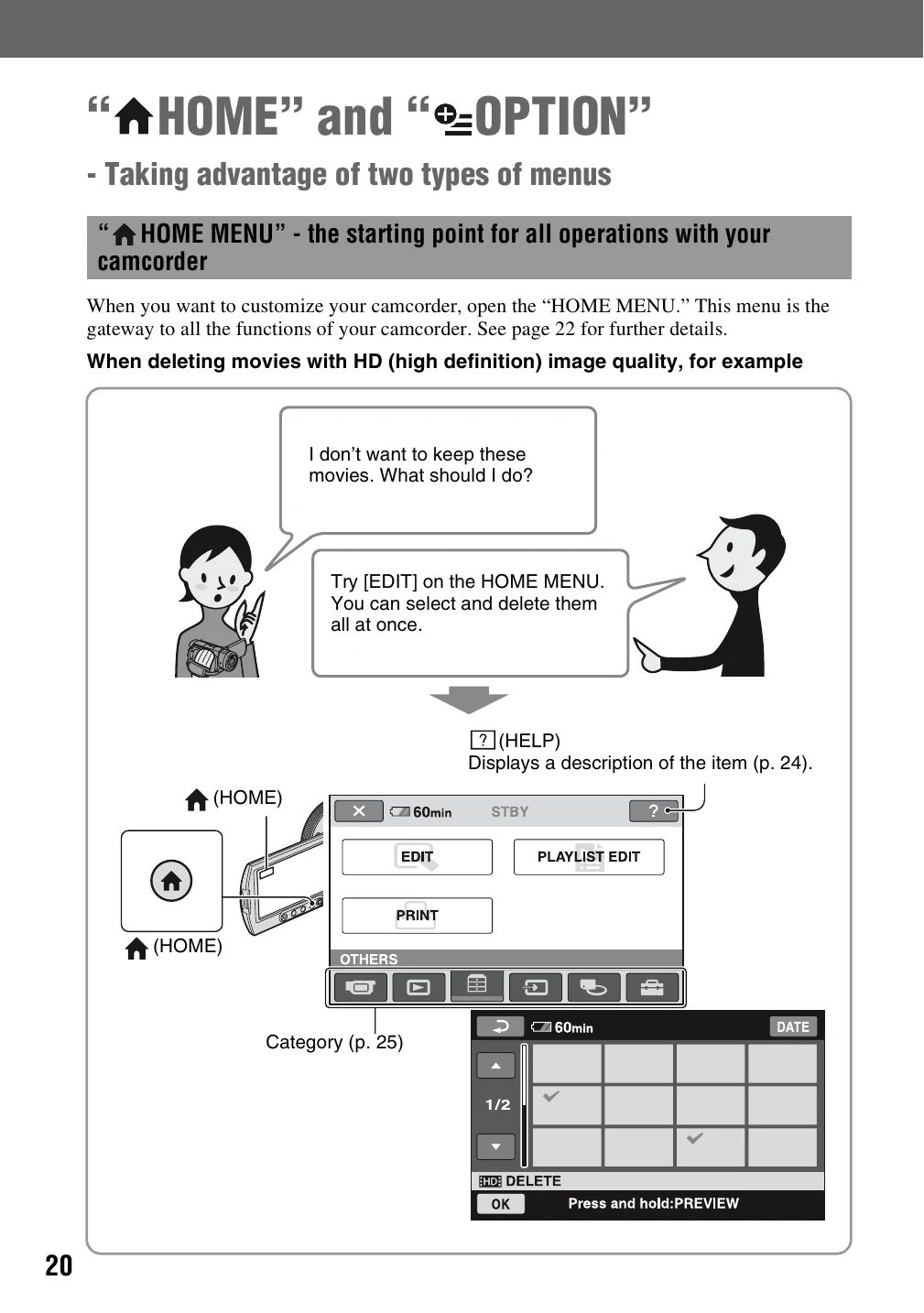 Manual for HDR-SR1