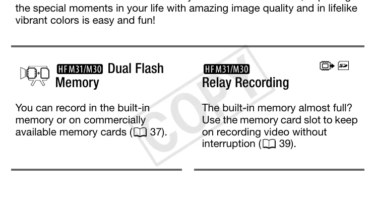 Manual for VIXIA HF M30