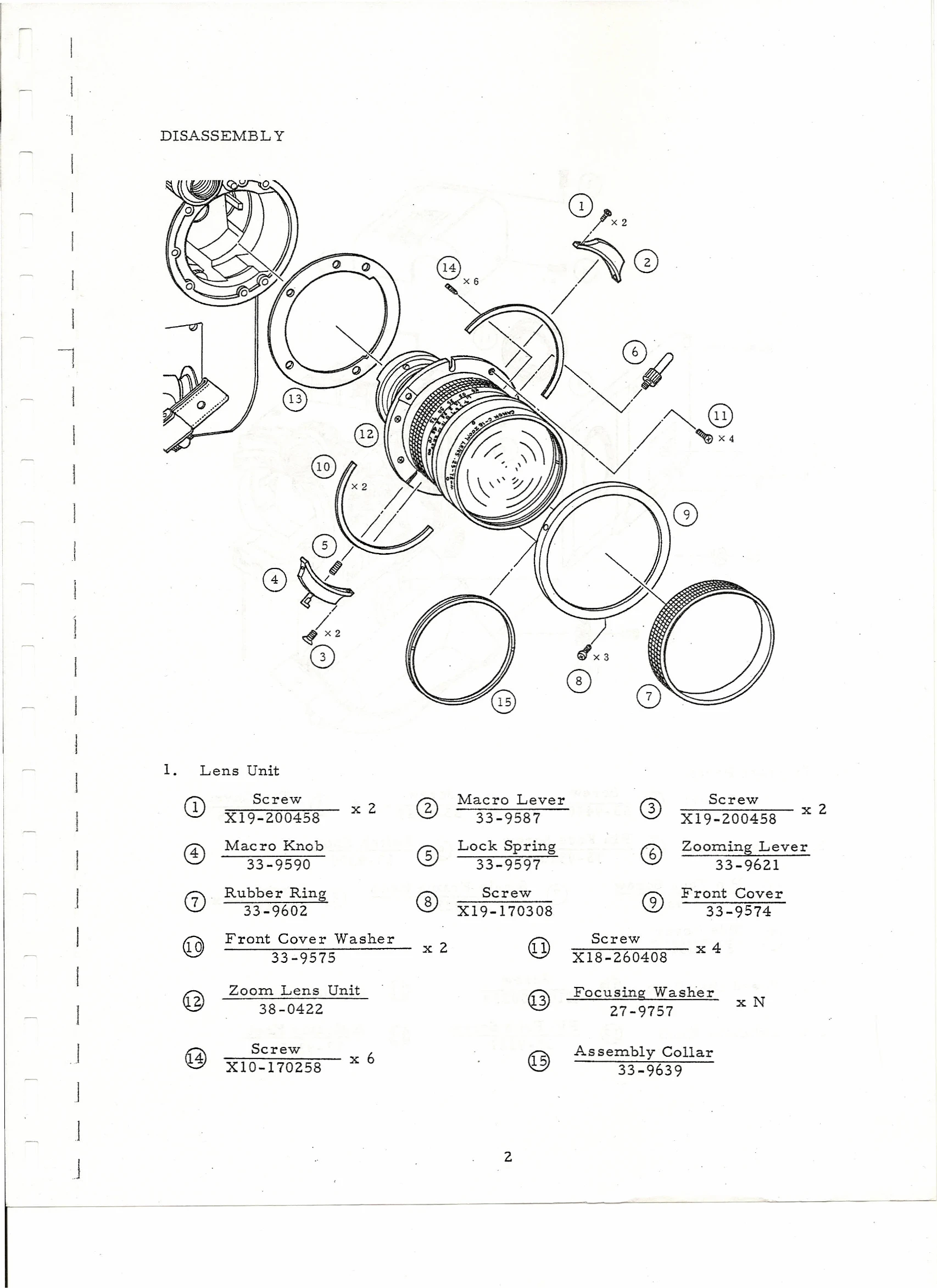 Parts/Service for SCOOPIC 16-M