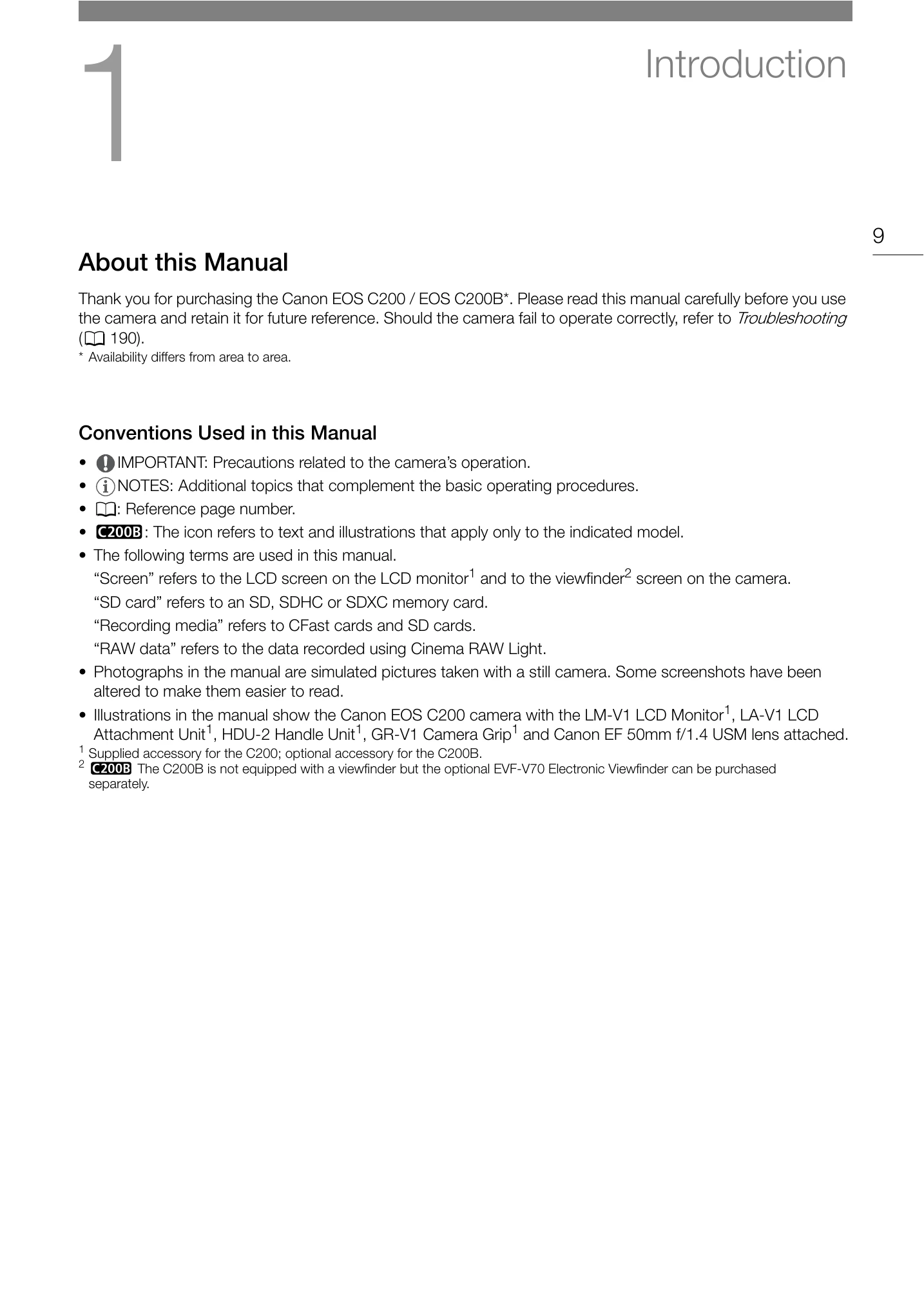 Manual for EOS C200 / EOS C200B
