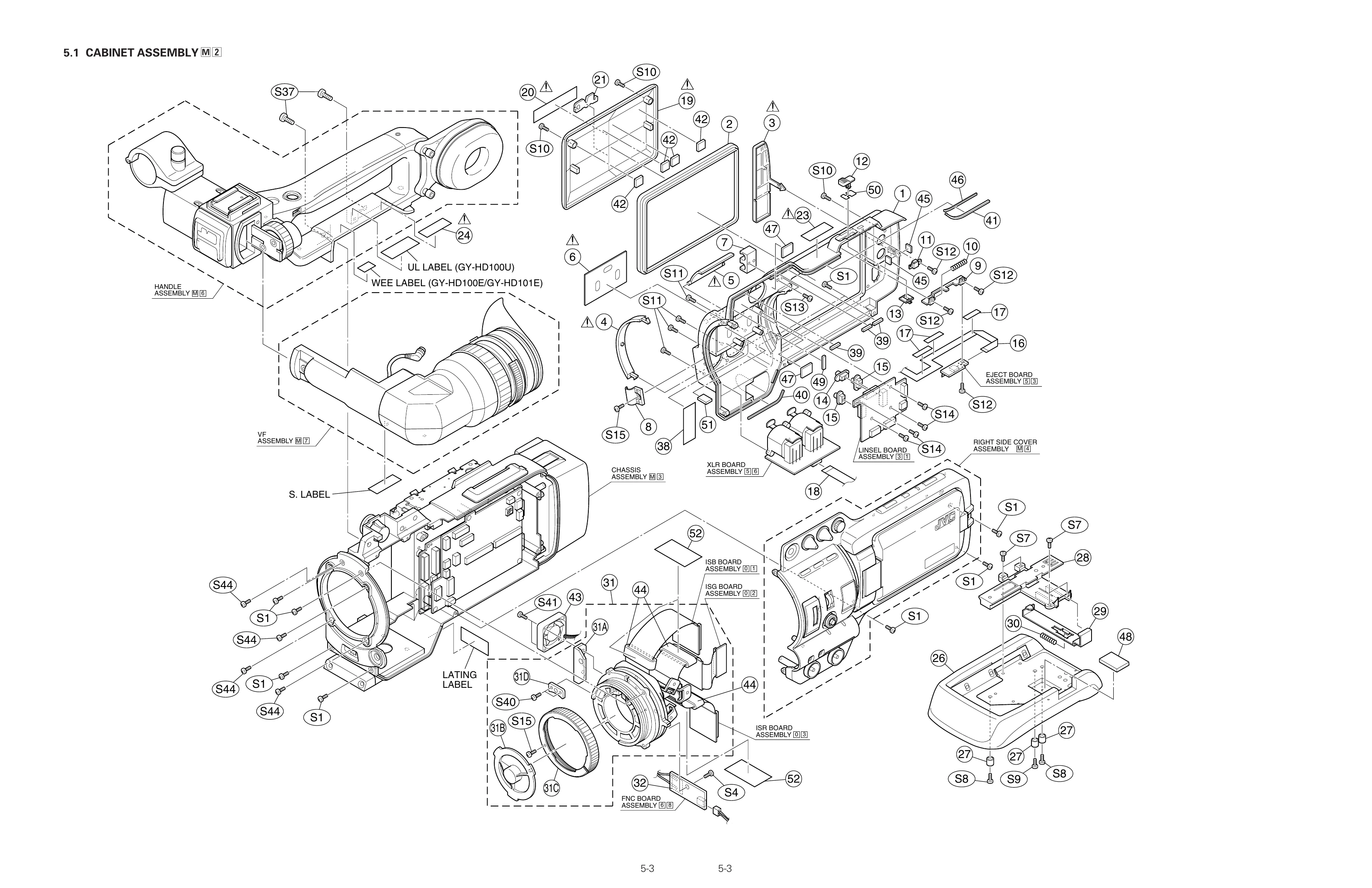Parts/Service for GY-HD100U/GY-HD100E