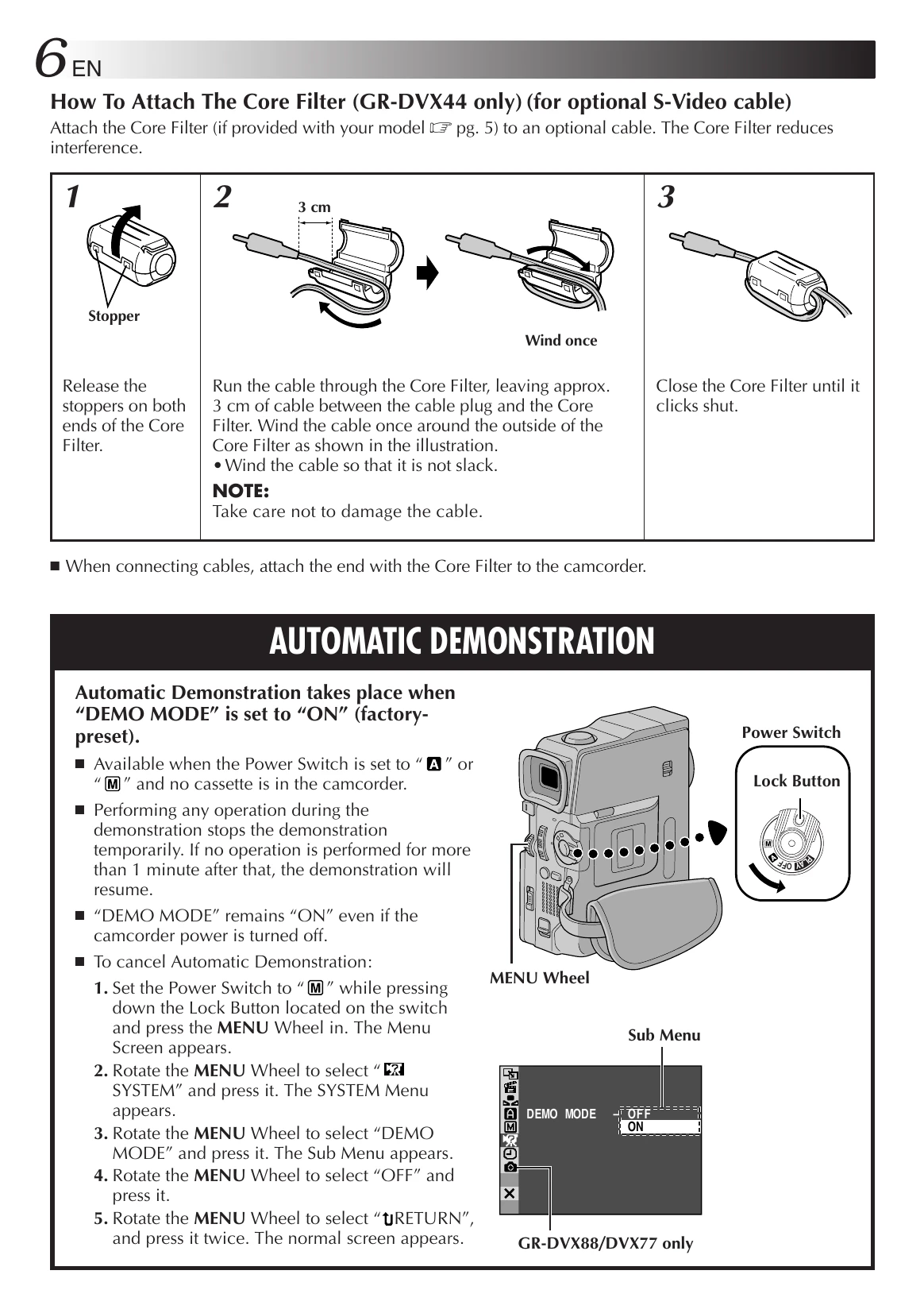 Manual for GR-DVX88