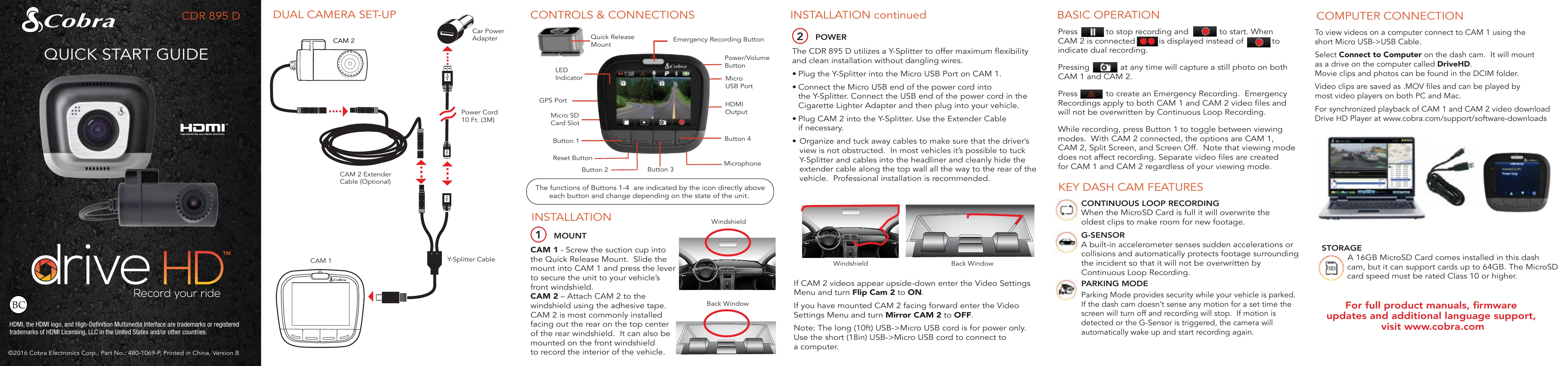 Quick Start Guide for CDR 895 D