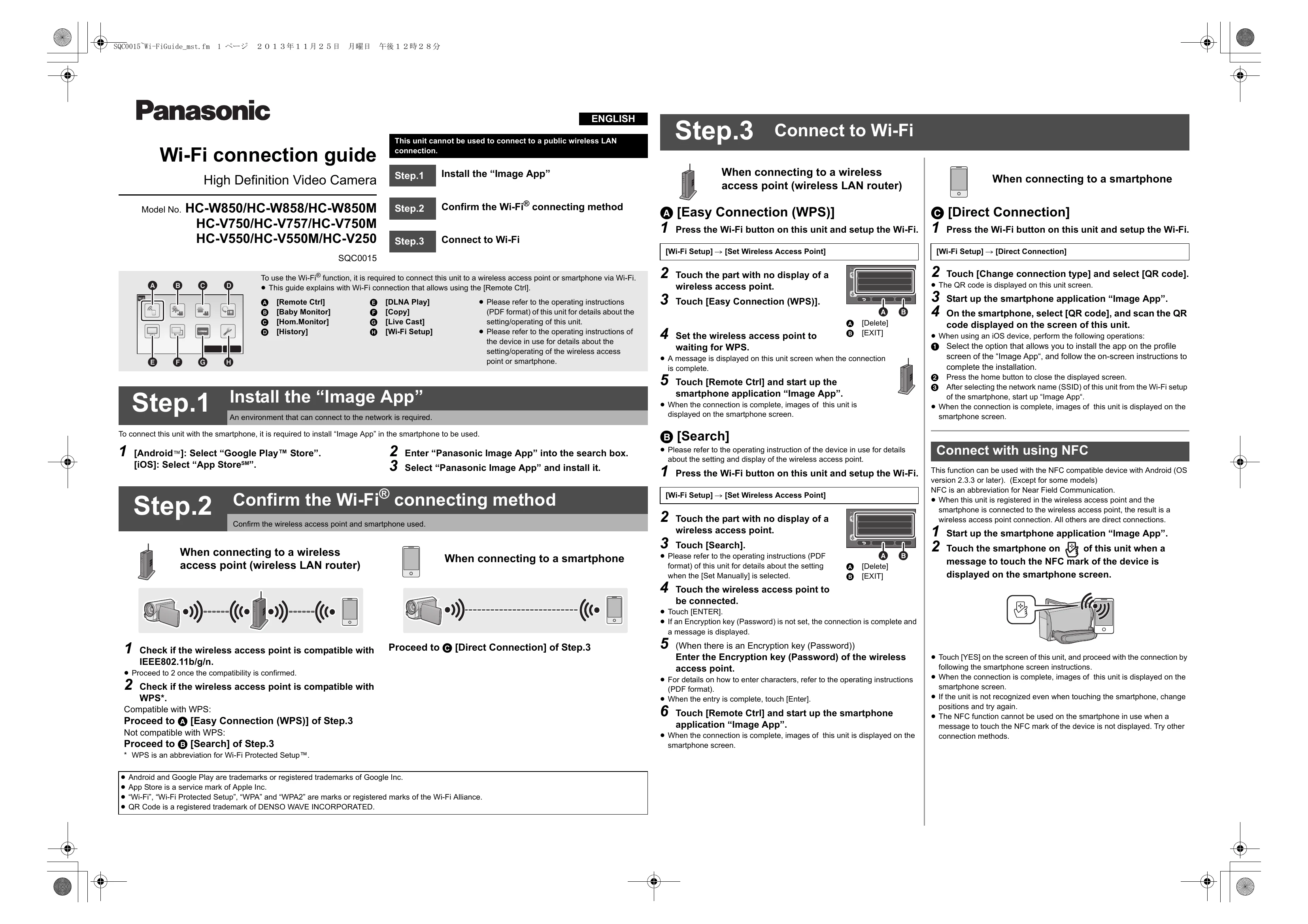 Manual for HC-W850/HC-W858/HC-V750/HC-V757/HC-V550/HC-V550M/HC-V250