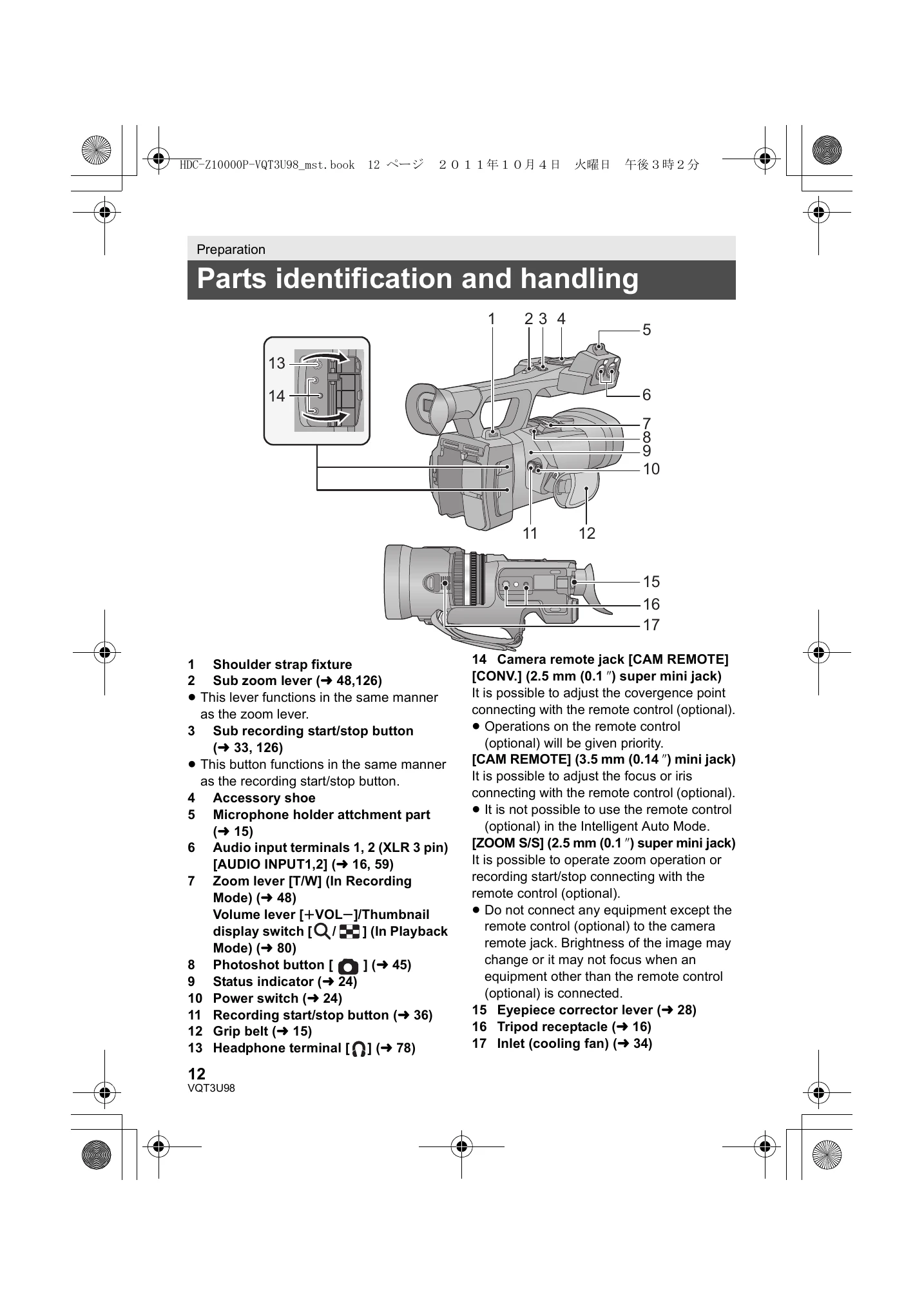 Manual for HDC-Z10000P