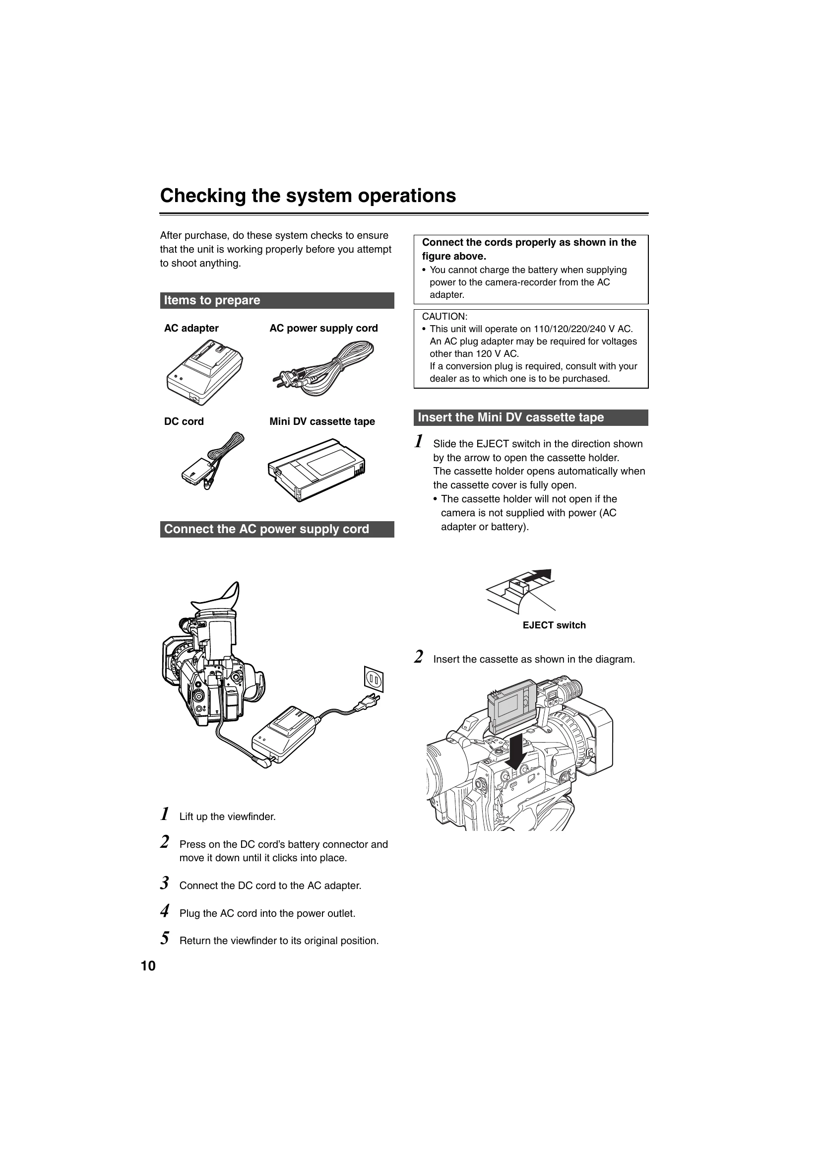 Manual for DVX100BP