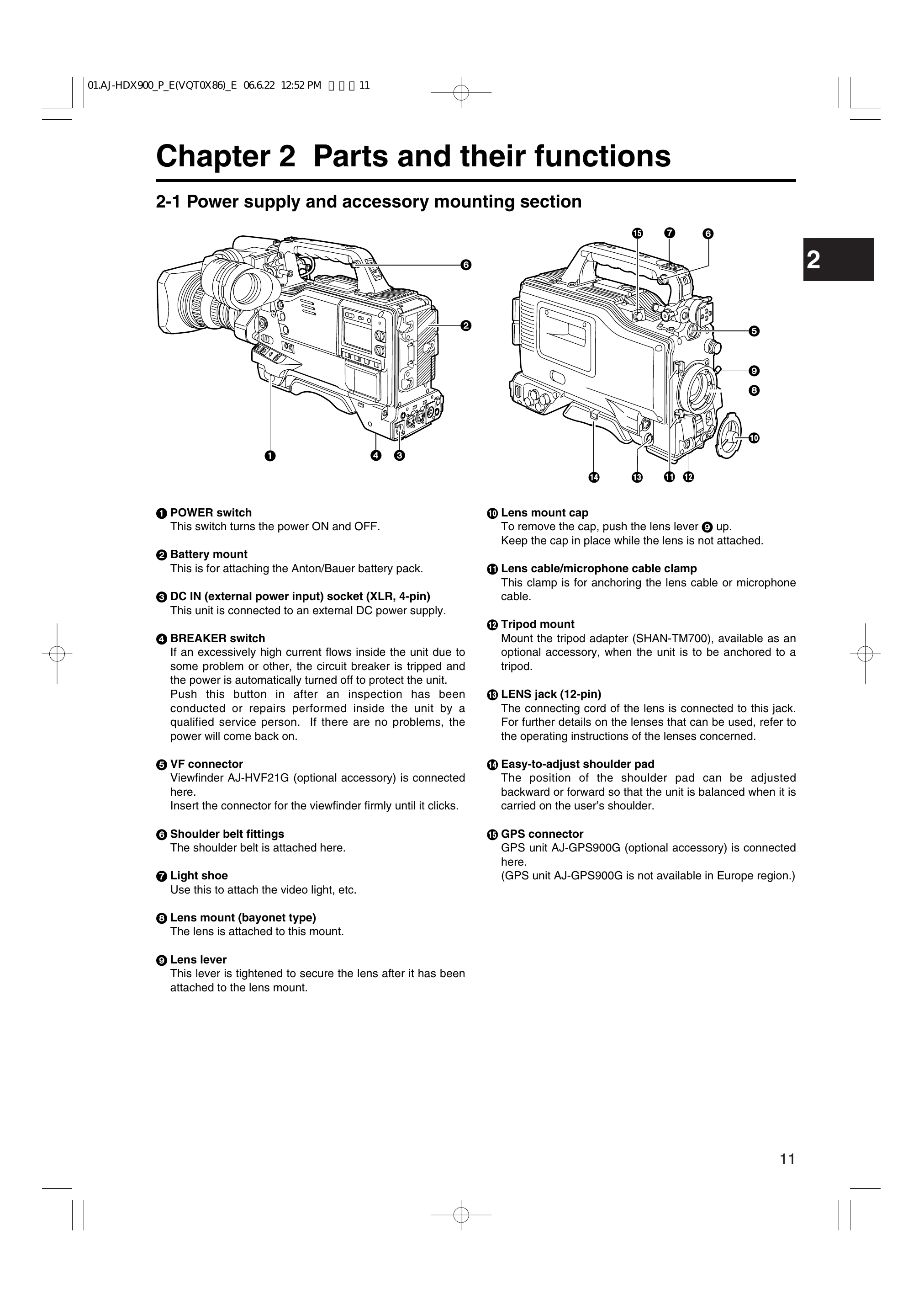 Manual for AJ-HDX900E