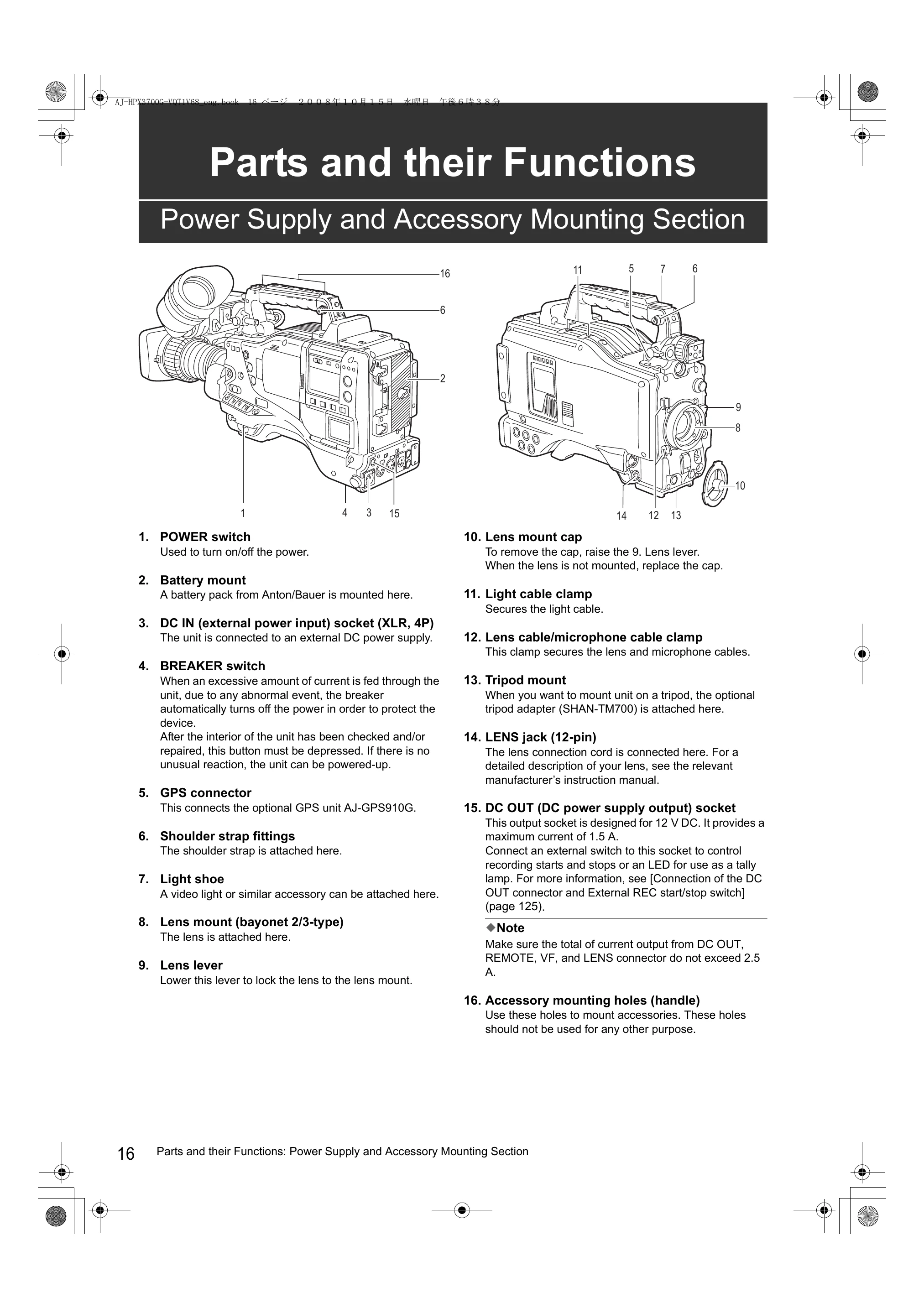 Manual for AJ-HPX3700G