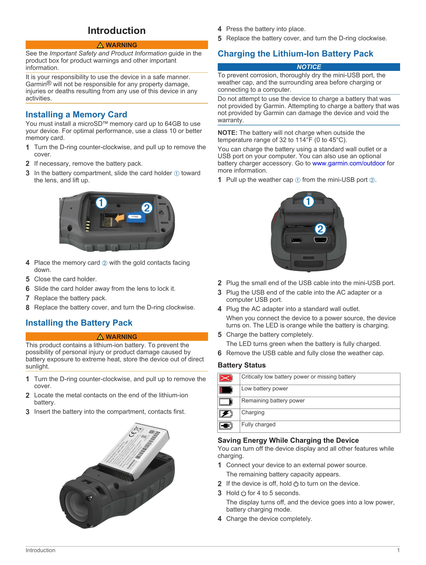 Manual for VIRB