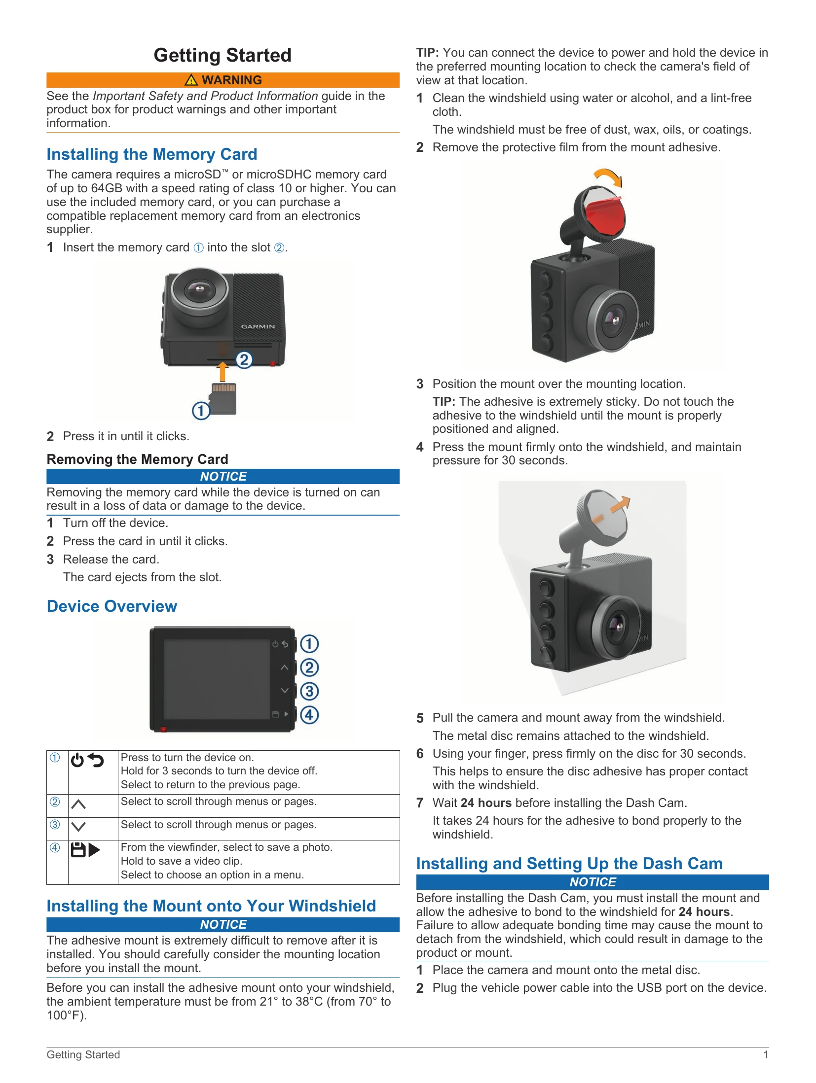 Manual for Dash Cam 45/55