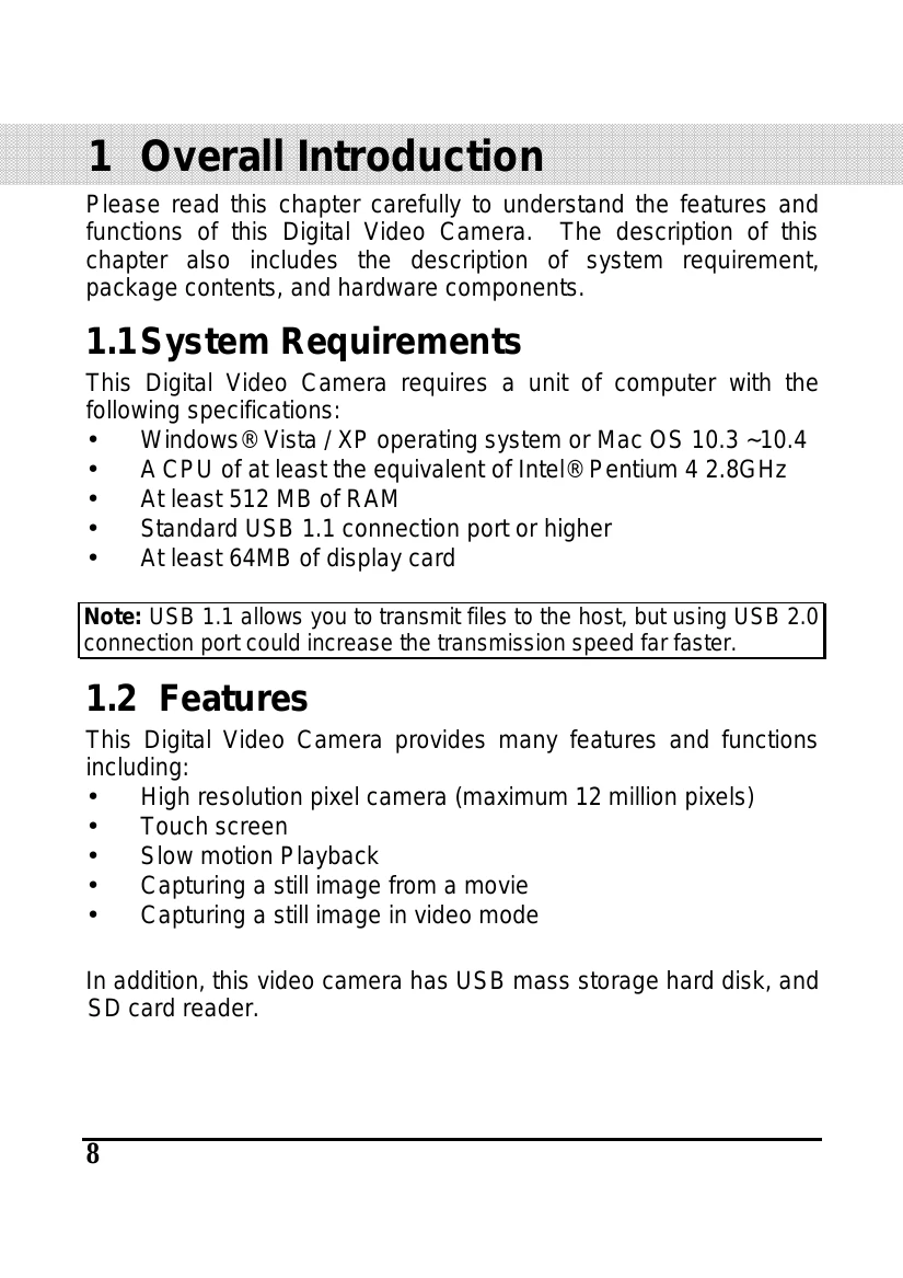 Manual for 5.0 Mega pixels