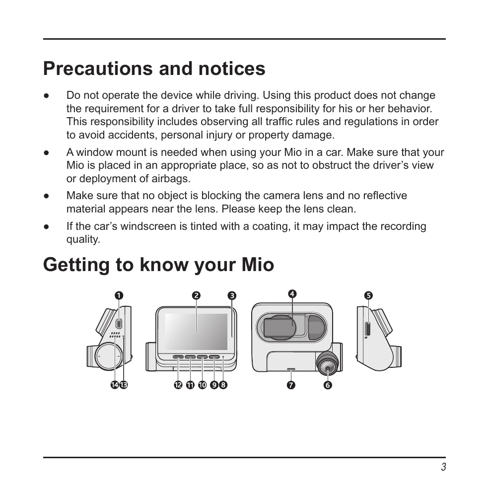 Manual for MiVue 82x