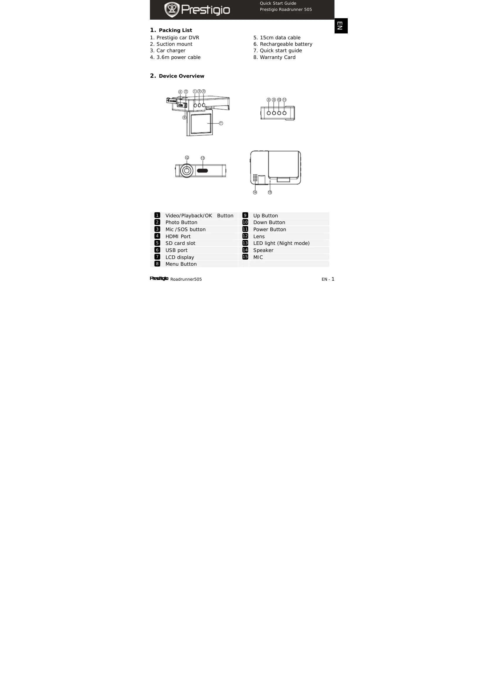 Quick Start Guide for Roadrunner505