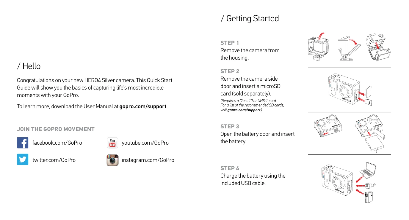 Quick Start Guide for HERO4 Silver