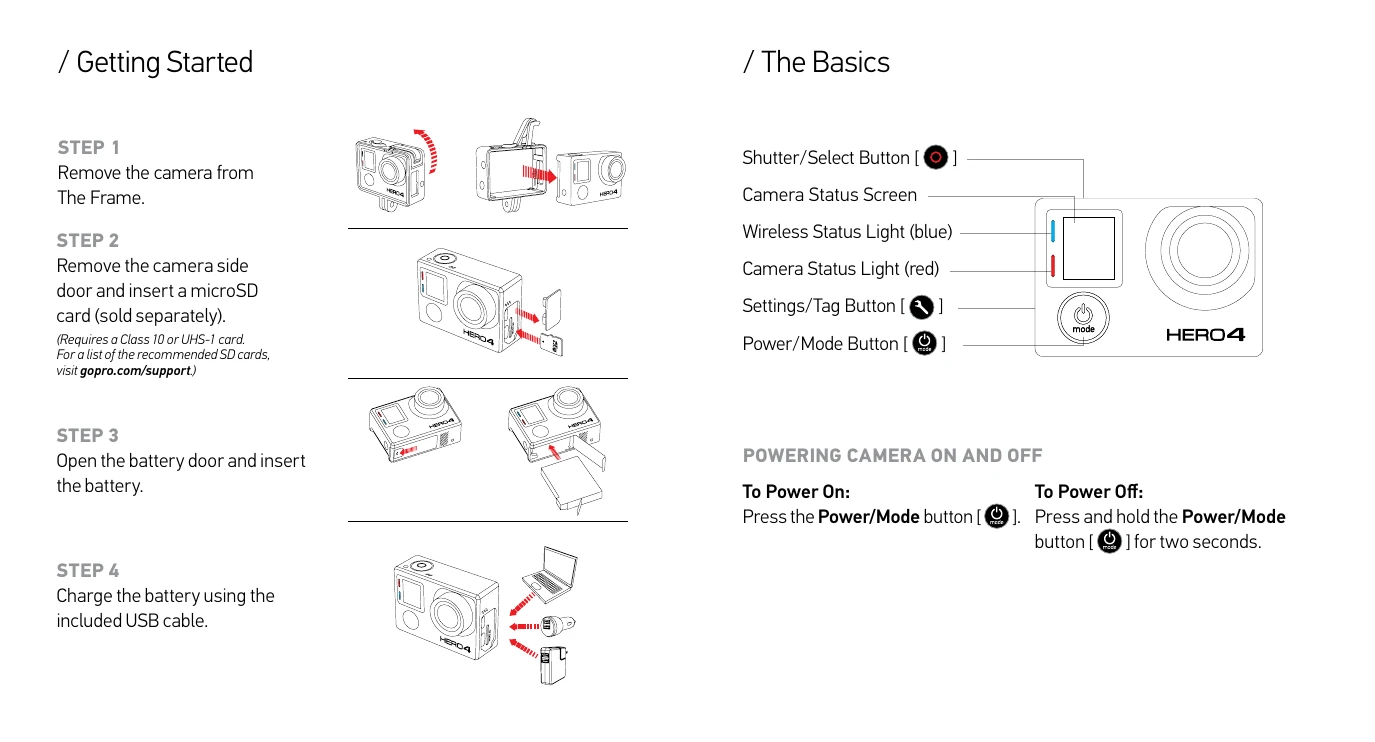 Quick Start Guide for HERO4 BLACK