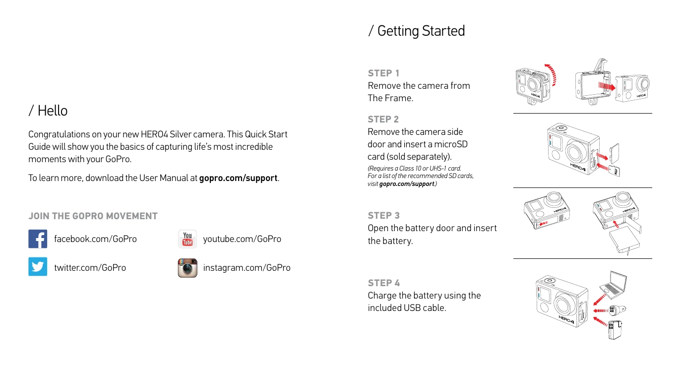 Quick Start Guide for HERO4 Silver