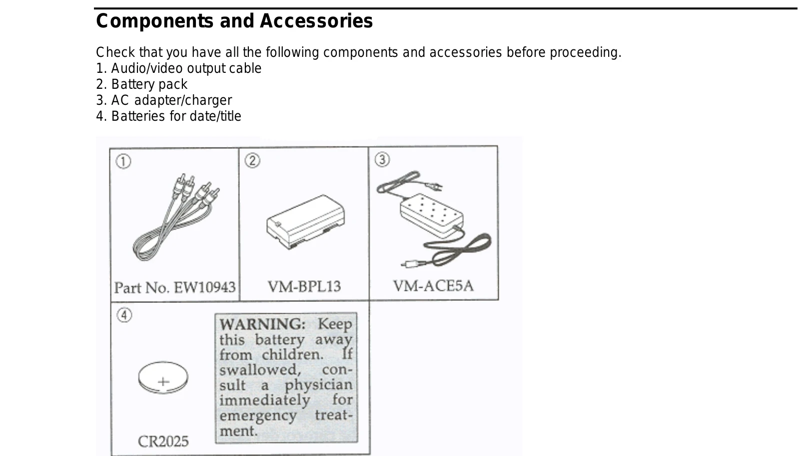 Manual for VM-E455LA, VM-H655LA