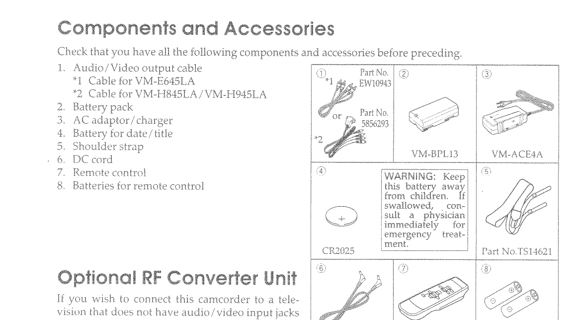 Manual for VM-E645LA