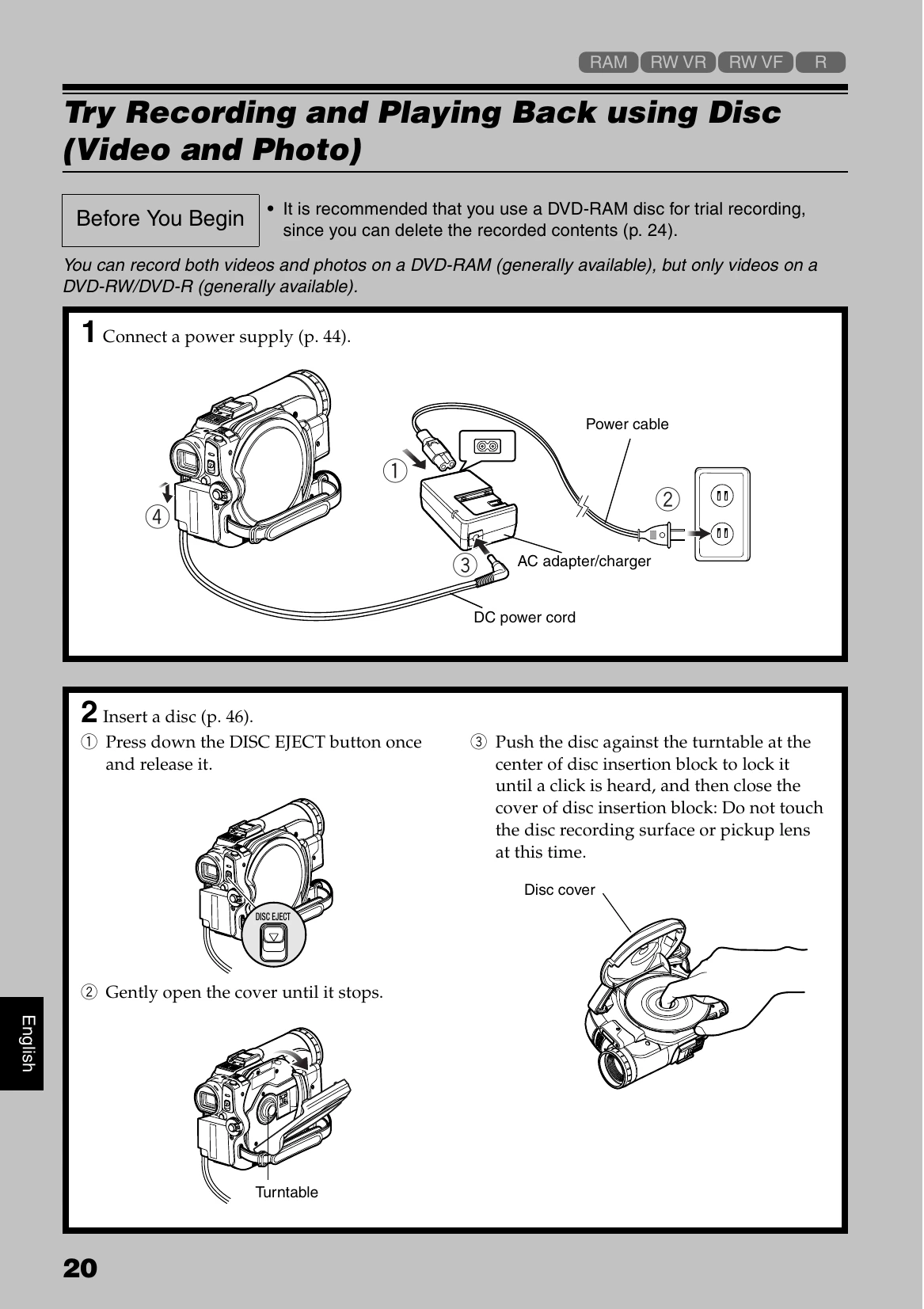 Manual for DZ-GX20MA/DZ-MV780MA/DZ-MV750MA