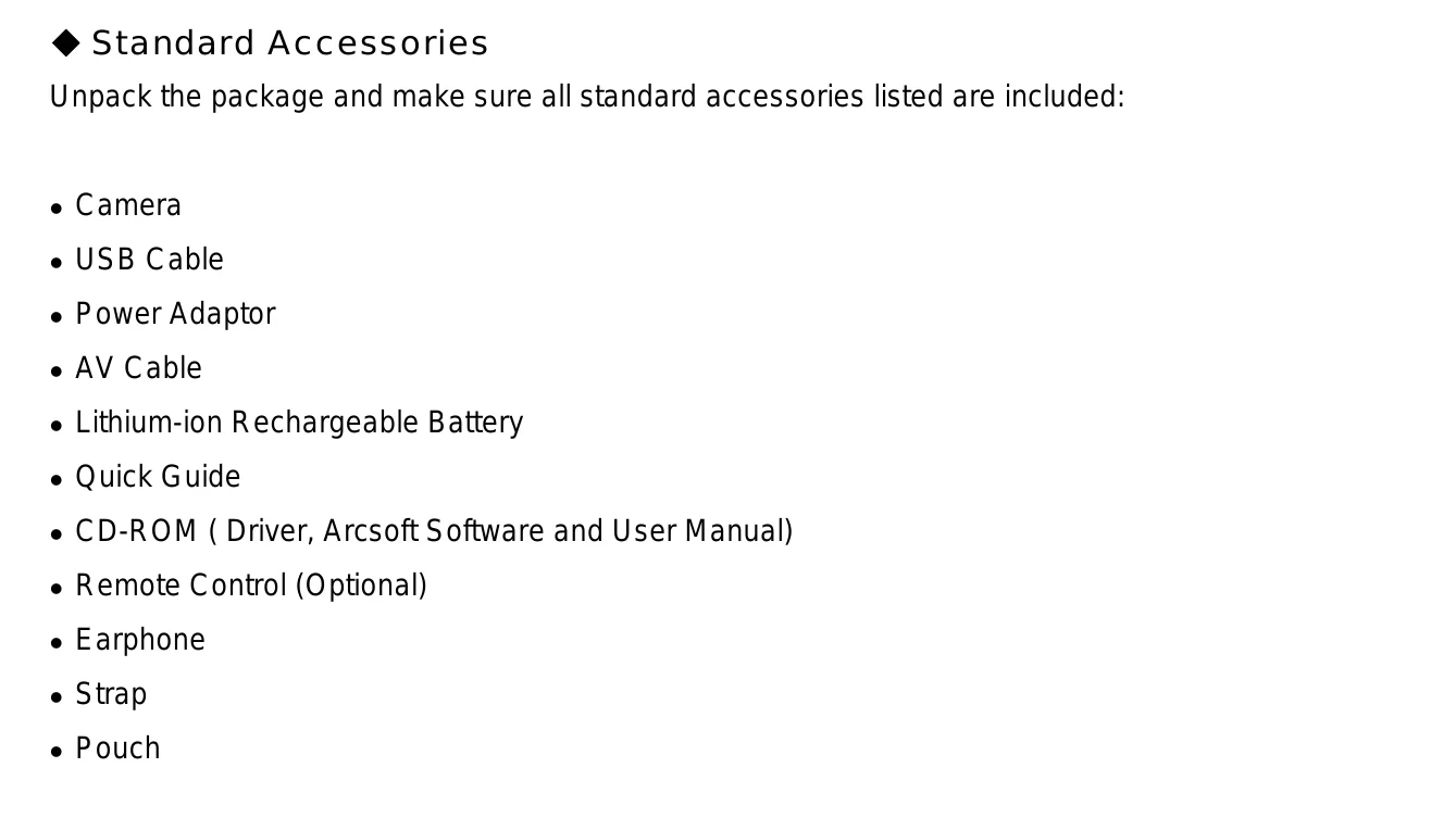 Manual for Digital Video Camera