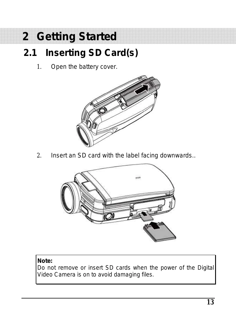 Manual for Digital Video Camera