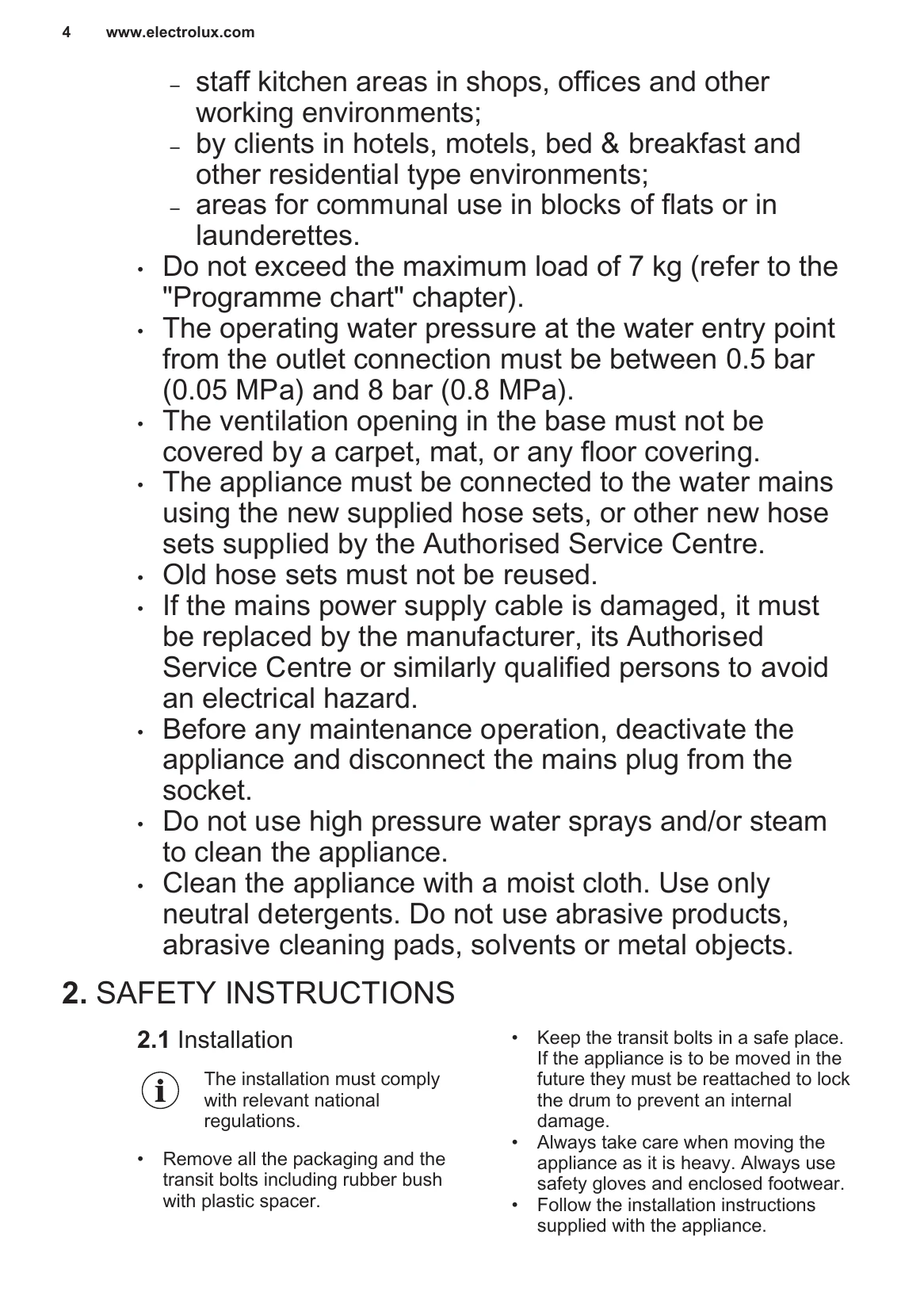 Manual for EW8T3732PF