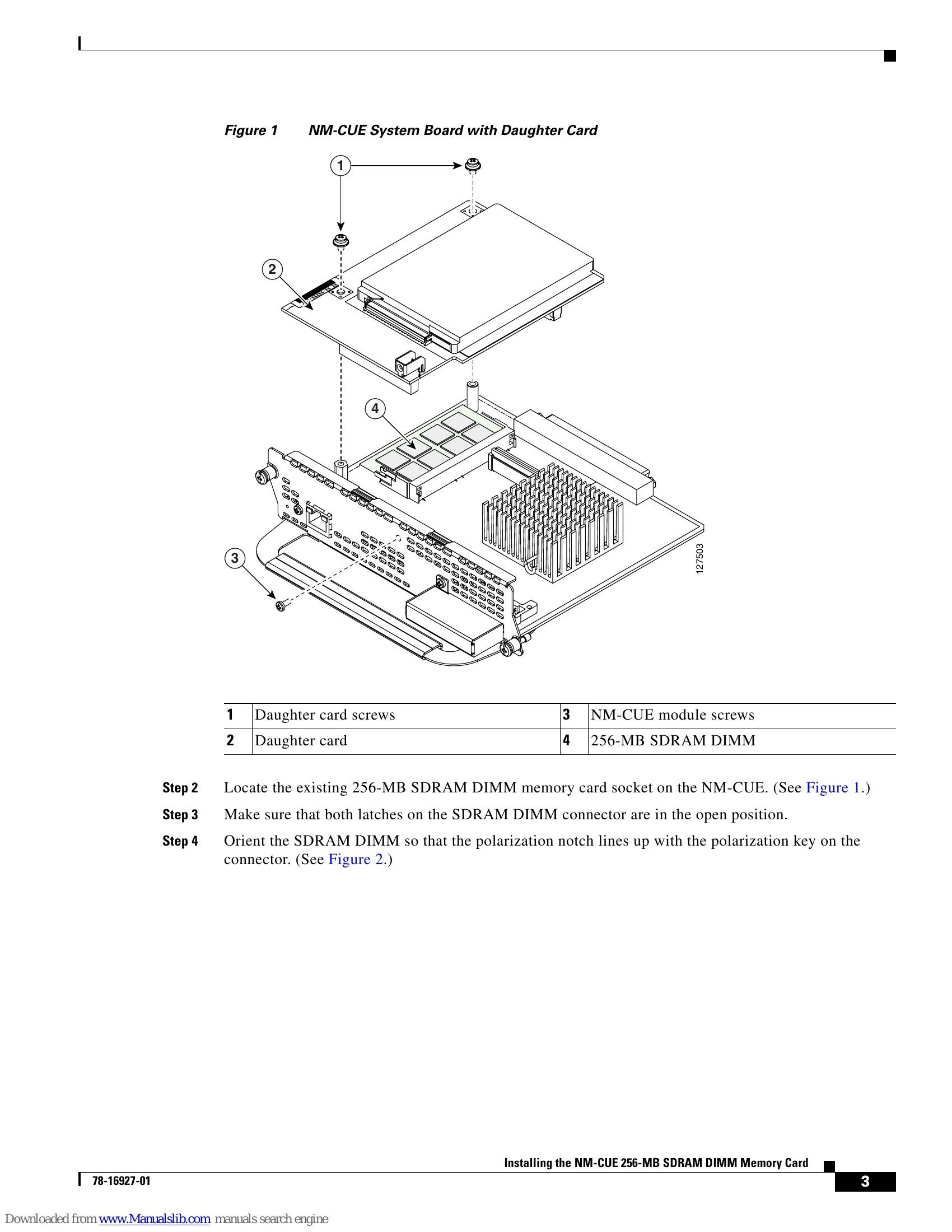 Installation Guide for NM-CUE-256D