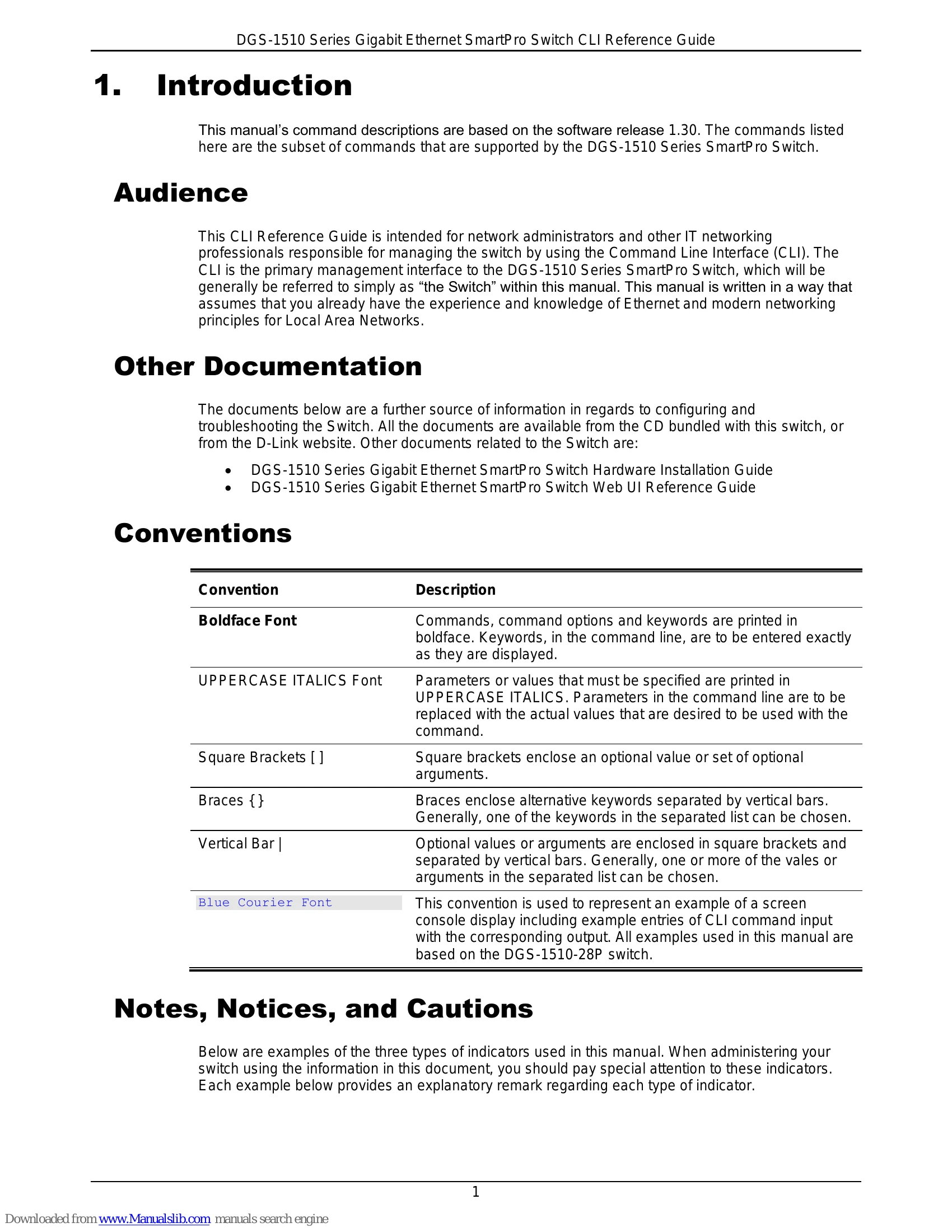 Manual for DGS-1510 Series